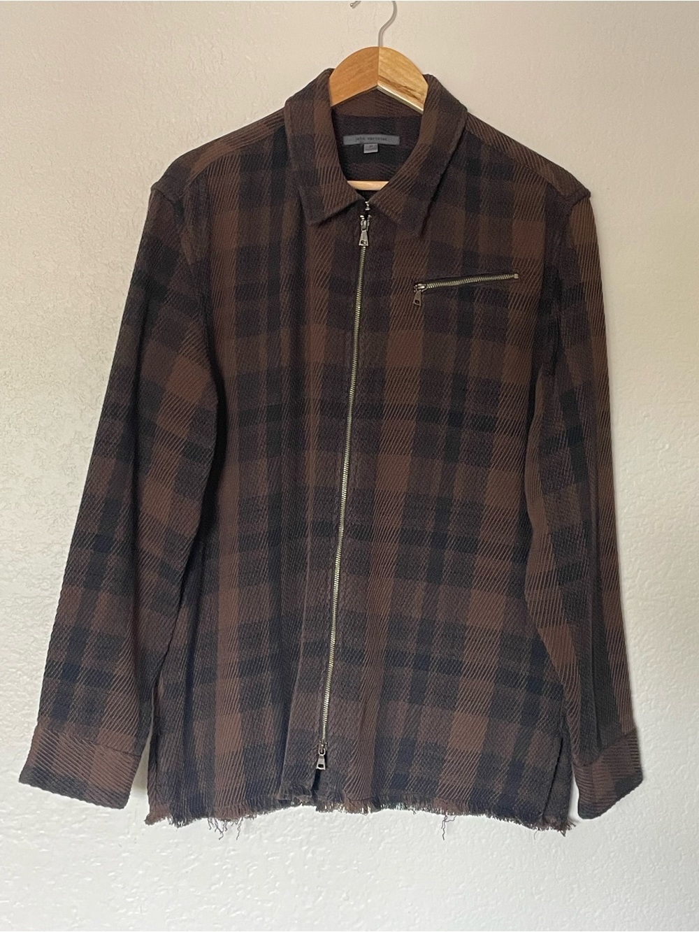 New John Varvatos Robbin’s Plaid Zip Shirt Jacket